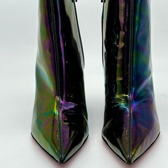 Christian Louboutin CONDORAGE BOOTY 85 Iridescent Wedge Heel Ankle Boots - Picture 4 of 14